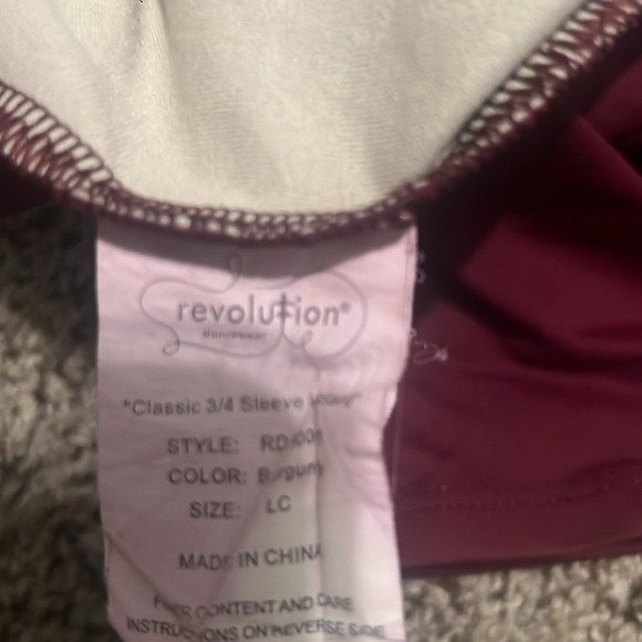 Revolution Dancewear Maroon Long Sleeve Leotard Size Large - Picture 3 of 3
